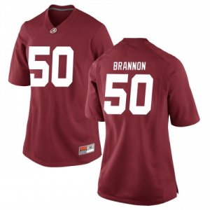 Women's Alabama Crimson Tide #50 Hunter Brannon Crimson Game NCAA College Football Jersey 2403YZHW1
